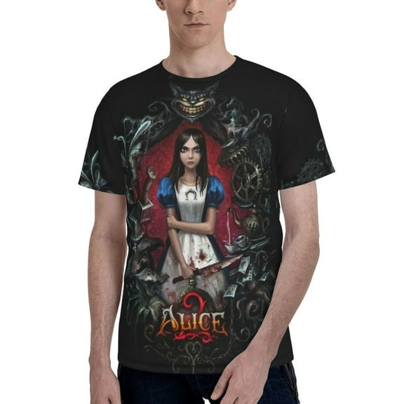 Alice Madness Returns Men's T Shirts Cartoon Graphic Short Sleeve Tees Novelty Casual Unisex Adults Tee Shirt Tops