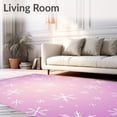 thumbnail image 2 of ODIKA 8'x10' Machine Washable Non-Slip Area Rug, Joyful Snowflake Wonderland Seasonal Entrance Welcome High Traffic Rug with Pad, Purple, 656209, 2 of 8