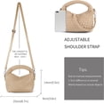 thumbnail image 3 of HMSHA Women Woven Tote Small Crossbody Bag, Weave Quilted Purse Square Shoulder Bag Woven Handbag with Detachable Strap, 3 of 6