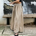 thumbnail image 4 of Cagogo Women's Striped Wide Leg Pants Elastic Waist Casual Loose Flowy Long Trousers for Summer Beach Travel Lounge Palazzo Style, Khaki XL, 4 of 9