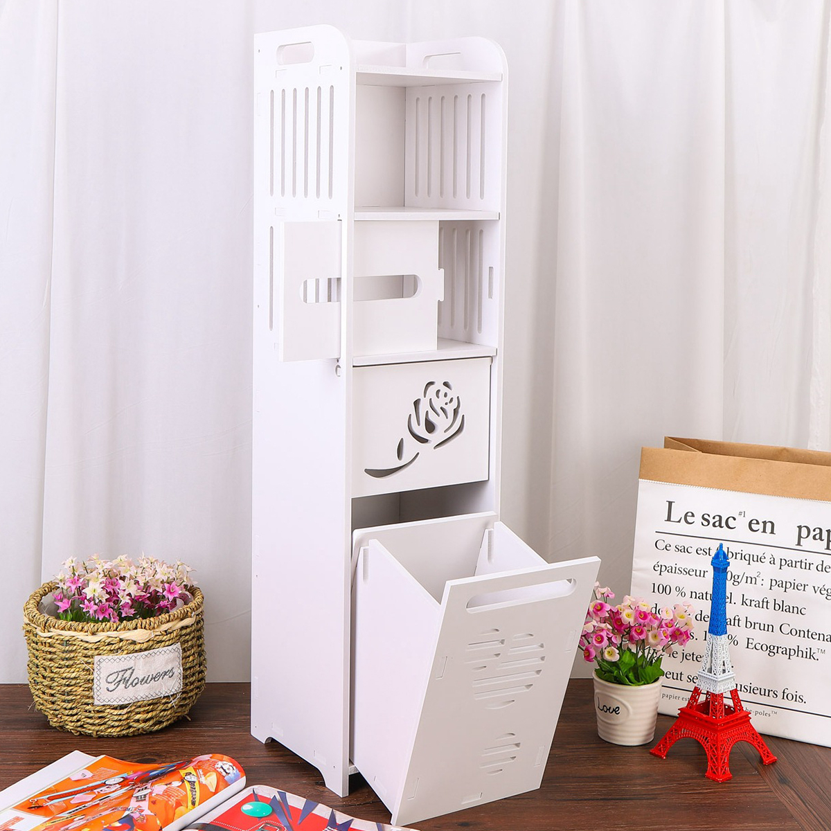 Buy Bestgoods Small Bathroom Storage Corner Floor with Shelves