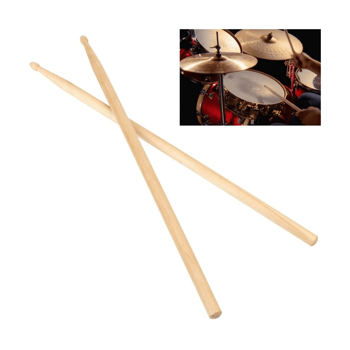 12 Pairs 5A Drum Sticks,Wood Tip Drum Sticks for Adults Kids and Beginners for Musical Instrument Percussion Accessories
