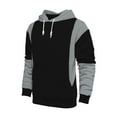 thumbnail image 4 of WTOBBY Men's Patchwork Color Block Hoodie, Long Sleeve Casual Pullover Sweatshirt, Artistic Street Style Design,Black 2XL, 4 of 5
