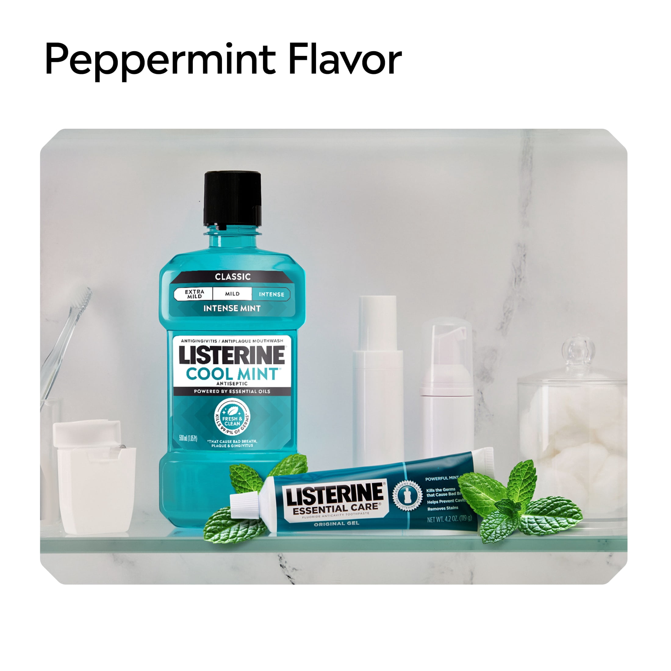 (2 pack) Listerine Essential Care Original Gel Fluoride Mint Toothpaste Oral Care, 4.2 oz