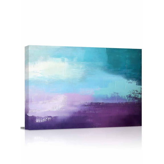 Turquoise Purple Wall Art for Living Room,Canvas Picture Wall Decor for Bathroom Bedroom,Oil Painting Modern Abstract Geometric Painting Artwork for Office Kitchen Hallway Dining Room Decor 24"x32"