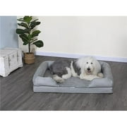 Go Pet Club JJ-44 Memory Foam Bed with Bolster & Removable Waterproof Cover, Multi Color