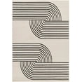 thumbnail image 2 of Hauteloom Buana Bohemian Living Room, Bedroom Runner Rug - Modern Moroccan Farmhouse - Geometric Striped - Beige, Cream, Black - 5' x 7' (5x7), 2 of 7