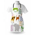 thumbnail image 3 of Educational Apron Alphabet Letters with Cute Zoo Animals Kids Fun Preschool Teaching Collection, Unisex Kitchen Bib Apron with Adjustable Neck for Cooking Baking Gardening, Multicolor, by Ambesonne, 3 of 3