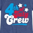 thumbnail image 3 of Instant Message - Fourth Of July Crew Retro Script - Toddler & Youth Girls Short Sleeve Graphic T-Shirt, 3 of 6