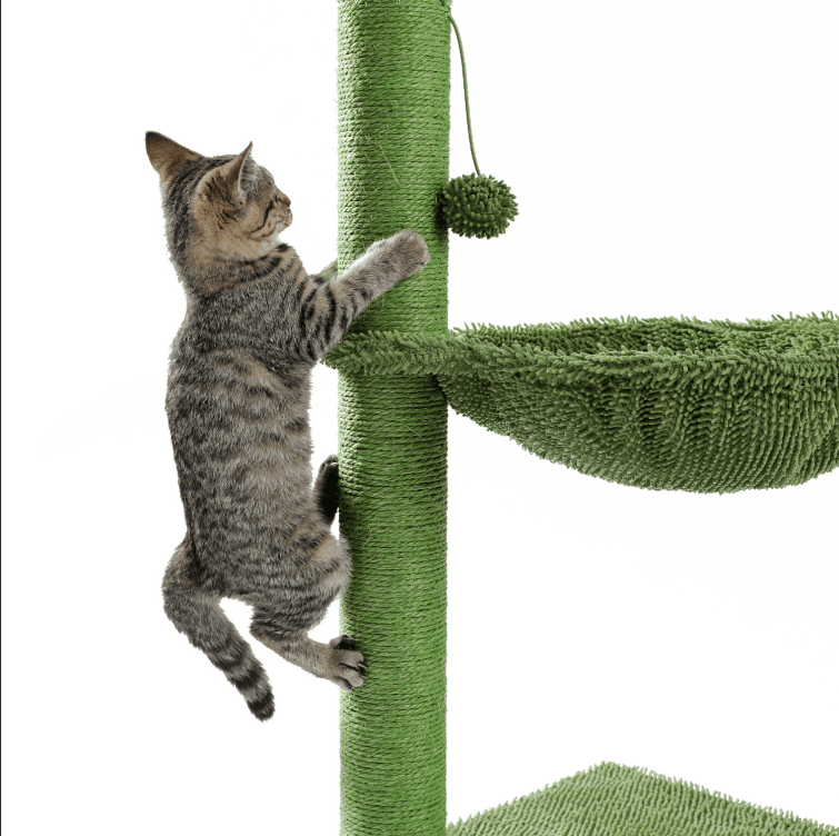 Amkui Cat Tree Cat Tower Durable Sisal-Covered Scratching Posts,Dangling Ball,Jumping Platform for Cats Play &Sleep,Pet House