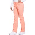 thumbnail image 7 of Dickies Essence Medical Scrubs Pant for Women Mid Rise Straight Leg Drawstring DK106P, XL Petite, Orange Zest, 7 of 7