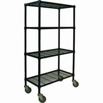 Manufacturer Varies Wire Cart,4 Shelf,60x24x70,Black 2HDK6
