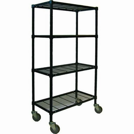 Manufacturer Varies Wire Cart,4 Shelf,60x24x70,Black 2HDK6