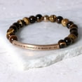 thumbnail image 2 of Custom Engraved Natural Stone Bracelet - Elegant & Bohemian, Handcrafted Friendship Beaded Bracelet with Inspirational Name Phrase, Ideal Christmas Gift for Her,Amethyst, Rose Golden, 2 of 14