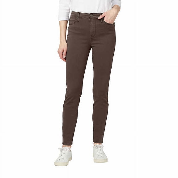 Buffalo Ladies' High-Rise Tencel Blend Pant |14/34, Brown (Dark Oat)