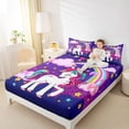 thumbnail image 4 of Homewish Cute Magical Horse Full Size Sheets 4-Piece for Teens Boys Girls,Cartoon Rainbow Starry Sky Breathable Bed Sheets,Kawaii Bow Unicorn Lightweight Sheet Sets,Super Cozy Room Decor, 4 of 7