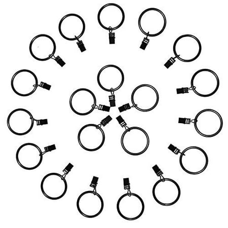 Yte Rustproof Drapery Rings With Clips Classic Retro Black Matte