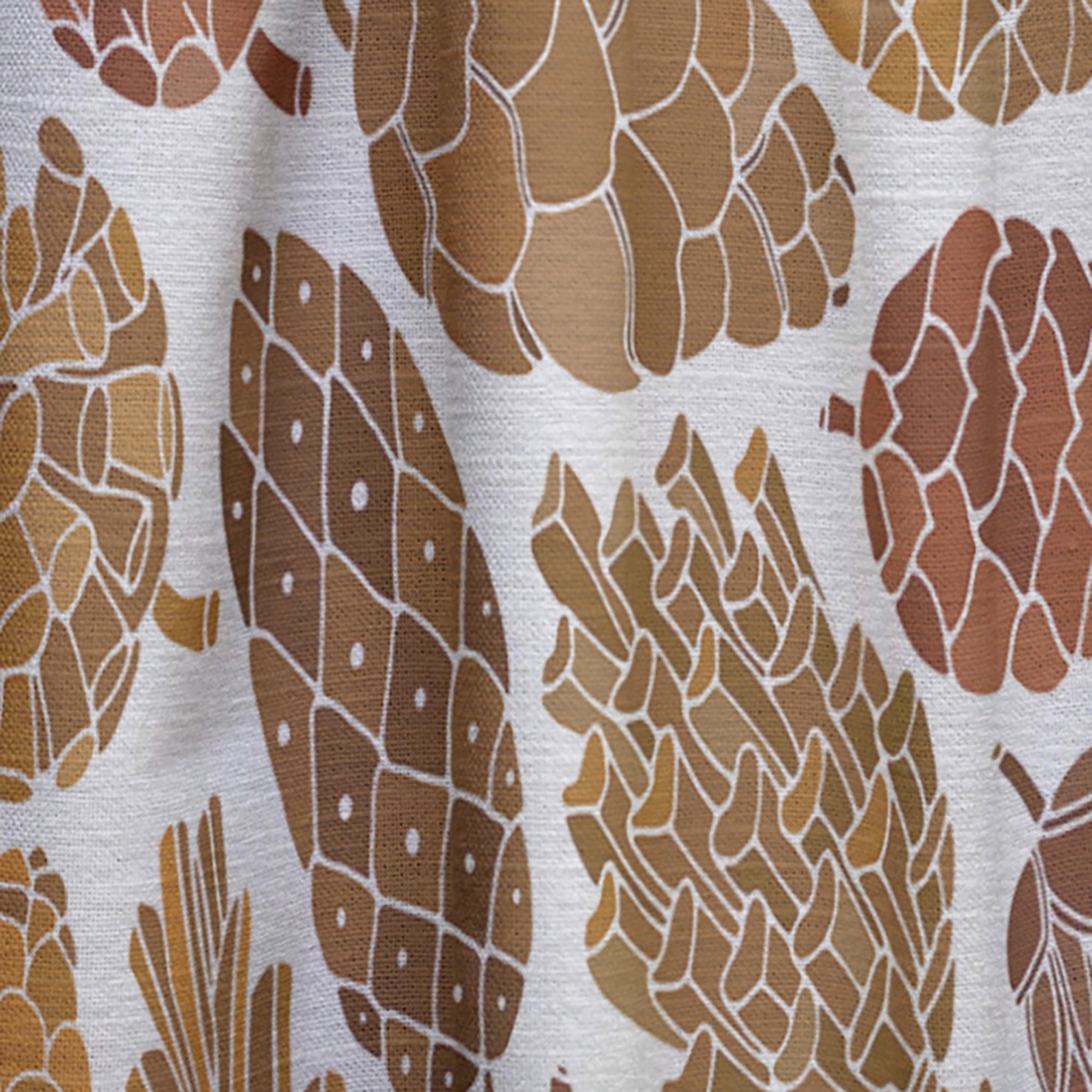 Designart 'Pine Cones Pattern on White' Modern & Contemporary Curtain Panel