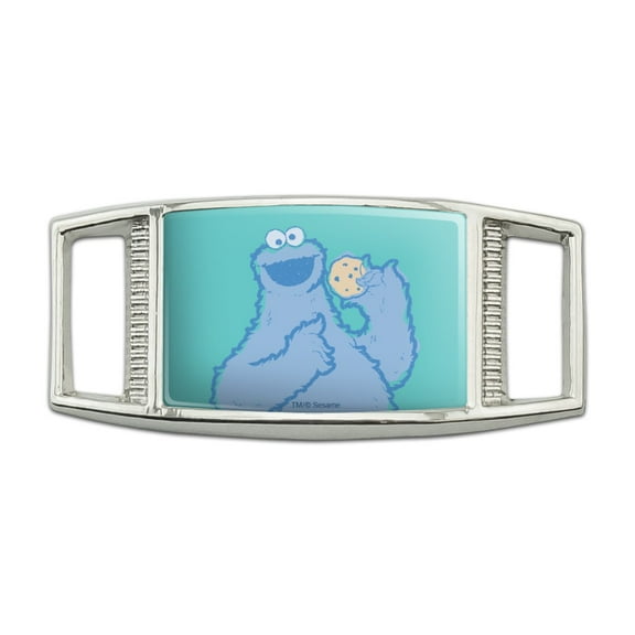 Sesame Street Cookie Monster Distressed Rectangular Shoe Shoelace Shoe Lace Tag Runner Gym Charm Decoration