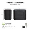 thumbnail image 3 of Furniture of America Kaelin Modern Fluted and Rounded 2-Drawer Nightstand, Black, 3 of 11