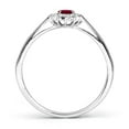 thumbnail image 2 of ANGARA Natural Princess Diana Inspired Ruby Ring with Diamond Halo in 14K White Gold for Women (Size-5x3mm) | July Birthstone, Birthday, Anniversary, Jewelry Gift for Women | Natural Ruby Ring, 2 of 9