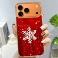 thumbnail image 3 of Case For Apple iPhone Air / 17 Pro / 17 Pro Max Series Case, Slim Thin Transparent Flexible Clear TPU Shockproof Phone Case For iPhone 17 Series, Christmas Snowflakes Red (5), 3 of 6