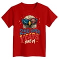 thumbnail image 5 of mgoYE Girls Boys American Flag Shirt 4th of July T-Shirt Patriotic Short Sleeve Tee USA Flag Stripe Star Summer Blouse Tops America 250th Anniversary Shirt Girls(Red,11-12 Years), 5 of 5