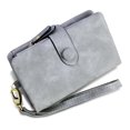 thumbnail image 2 of CHUANK Women‘s Small Bifold Leather wallet Rfid blocking Ladies Wristlet with Card holder id window Coin Brown, 2 of 6