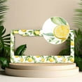 thumbnail image 2 of 1 Pcs Watercolor Lemon Pattern License Plate Frame,License Plate Cover for Car Decorative Parts,Aluminum License Plate Bracket Holder Rust-Proof for US Standard Car, 2 of 8