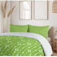 thumbnail image 6 of Ambesonne Irish Duvet Cover Sets, Trifolium Wavy Lines, 2-Queen, Lime Green White, 6 of 7