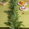 thumbnail image 4 of Fwttom Artificial Flowers Garland, 71 Inch Christmas Pines Needle Wreath Green Artificial Plants for Home Garden Outdoor Arch Floral Tabletop Porch Decor, Green Cedar Christmas Wreath, 4 of 7