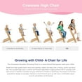thumbnail image 6 of Cowiewie Wooden High Chair with 3 Tray, Toddler Feeding High Chair, 8 Height Adjustments, with Gray Cushion and Harness, 6 of 9