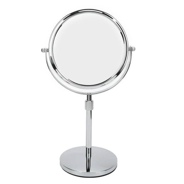 Espejo de maquillaje de sobremesa para el hogar, 7 pulgadas de altura ajustable, doble cara, aumento 3X.