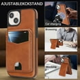 thumbnail image 4 of Compatible with Magsafe 2 in 1 Detachable for iPhone 15 Wallet Case with Card Holder Women Men, Magnetic PU Leather RFID Blocking Flip Kickstand Credit Slots,for iPhone 15, Lightbrown, 4 of 11