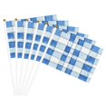 thumbnail image 4 of Handheld Flag Double-Sided Hand Waving Flag 8.2×5.5in Used For Team Activities Or Decoration In Decorative Places Cornflowerblue Checked Hand-Drawn Sketch_2 Six Piece, 4 of 8