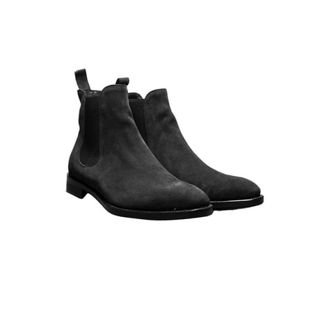 

Daeful Mens Dress Boots Slip on Chelsea Boots Comfy Work Boots Black 11