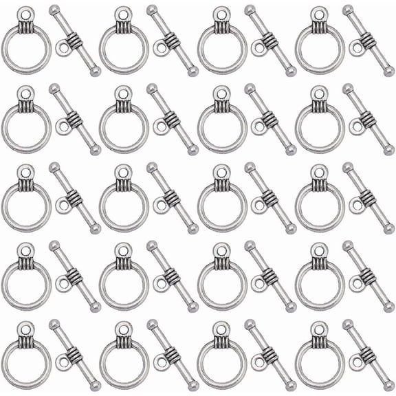 1 Box 120 Sets Toggle Bracelet Clasps IQ Toggle Clasps Bulk T Bar Clasps Toggle Jewelry Clasps Tibetan Tbar Closure Clasps Metal Jewelry Clasp for Jewelry Making DIY Bracelets Necklace