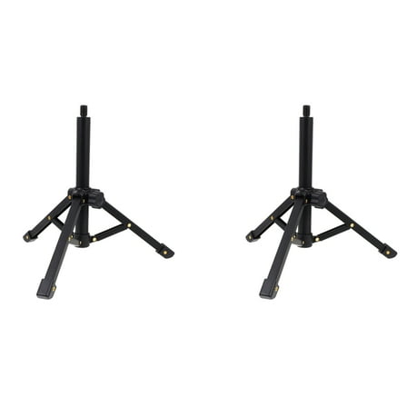 2X Portable Microphone Stand Desktop 1/4 Tripod Table Stand Adjustable Mic Stand Mic Clip Holder Bracket