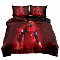 thumbnail image 2 of Ensemble de Literie Étoile du Football, Trois Pièces, Microfibre, Housse de Couette, Convient aux Garçons et aux Filles Fans de Football-, 2 of 3