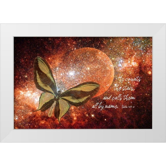 Murdock, Ramona 18x13 White Modern Wood Framed Museum Art Print Titled - He Counts the Stars