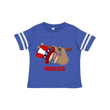 

Inktastic Merica Patriotic Sloth Gift Toddler Boy or Toddler Girl T-Shirt