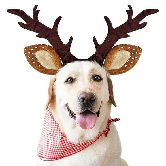 Dog Cat Christmas Reindeer Antlers Headband Classic Adjustable Elk Hat Headwear Pet Deer Cospaly Costumes Accessories