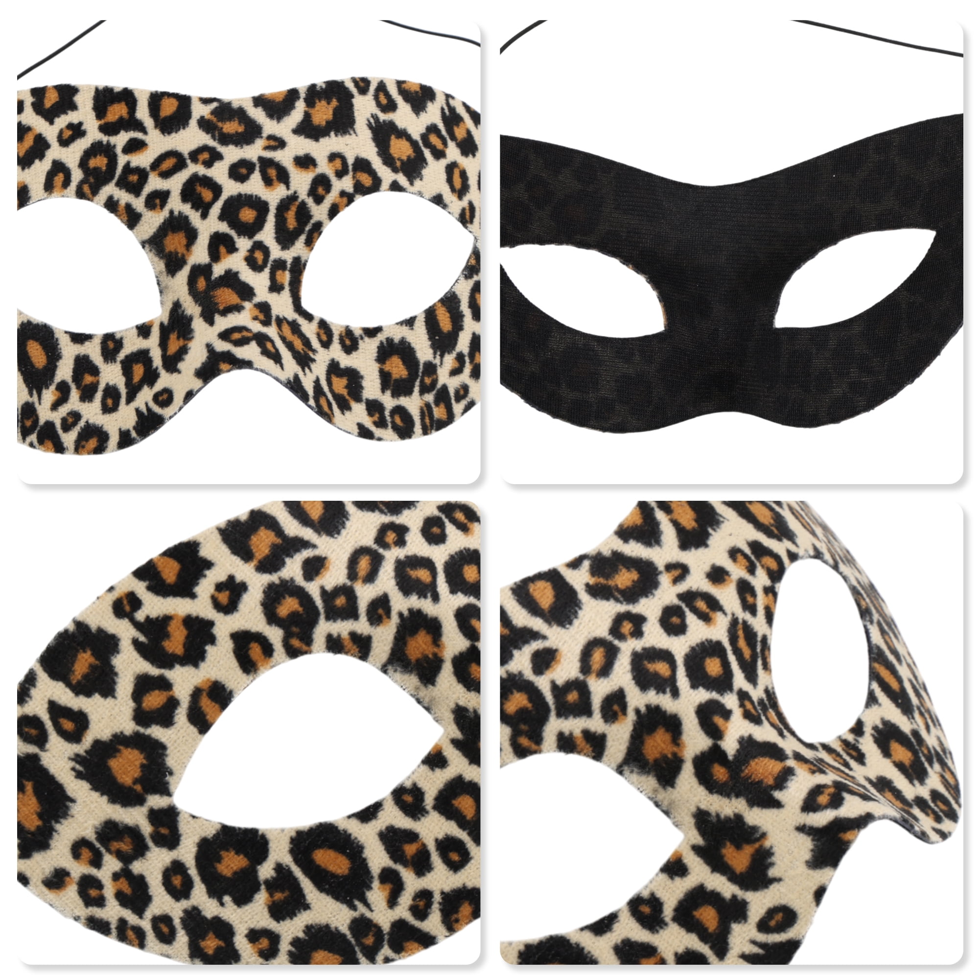 Unique Bargains 1 Pack Leopard Print Party Mask Brown, Black, Beige