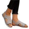 thumbnail image 6 of CIENVNSTG Womens Open Toe Flat Sandals Slingback Elastic Back Strap Breathable Mesh Hollow Out Design for Summer Beach Travel Casual Walking Wear Gray 36, 6 of 6