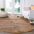 thumbnail image 1 of Safavieh Rag Rug Collection RAR127N Handmade Boho Stripe Cotton Area Rug, 6' x 6' Round, Gold / Multi, 1 of 2