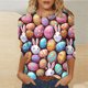 thumbnail image 4 of Camisetas de Pascua para Mujeres Casual Suelto Cuello Redondo Tres Cuartos de Manga Suéter, 4 of 6