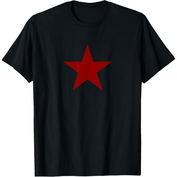 Dark Red Colored Star on Multiple Colors T-Shirt