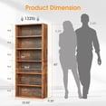 thumbnail image 2 of Large Bookcase, 5-Tier 63 Inch Tall Industrial Storage Wall Shelf, Display Shelf for Living room, Bedroom, Retro Brown, 2 of 6