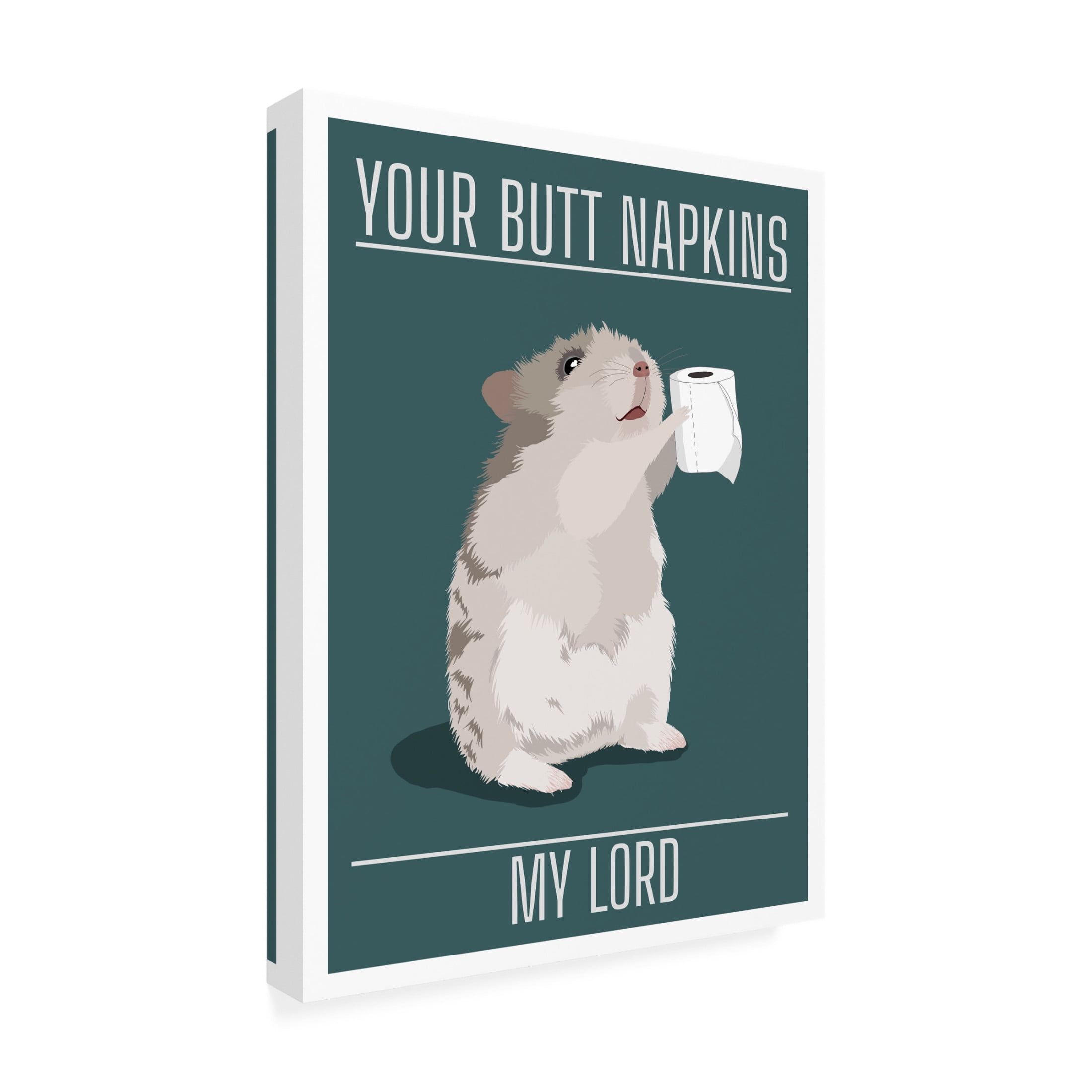 Canvas Wall Art - Bykammille 'Your Butt Napkins My Lord' Wall Art for Living Room, Bedroom, or Office Décor by Trademark Fine Art - 24 x 32 Inches
