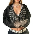 thumbnail image 4 of Minnieouse Sudadera con capucha y cremallera para mujer, jersey de manga larga de acrílico para invierno, suéter deportivo informal liso a la Prendas para la parte del cuerpo Negro METRO, 4 of 6